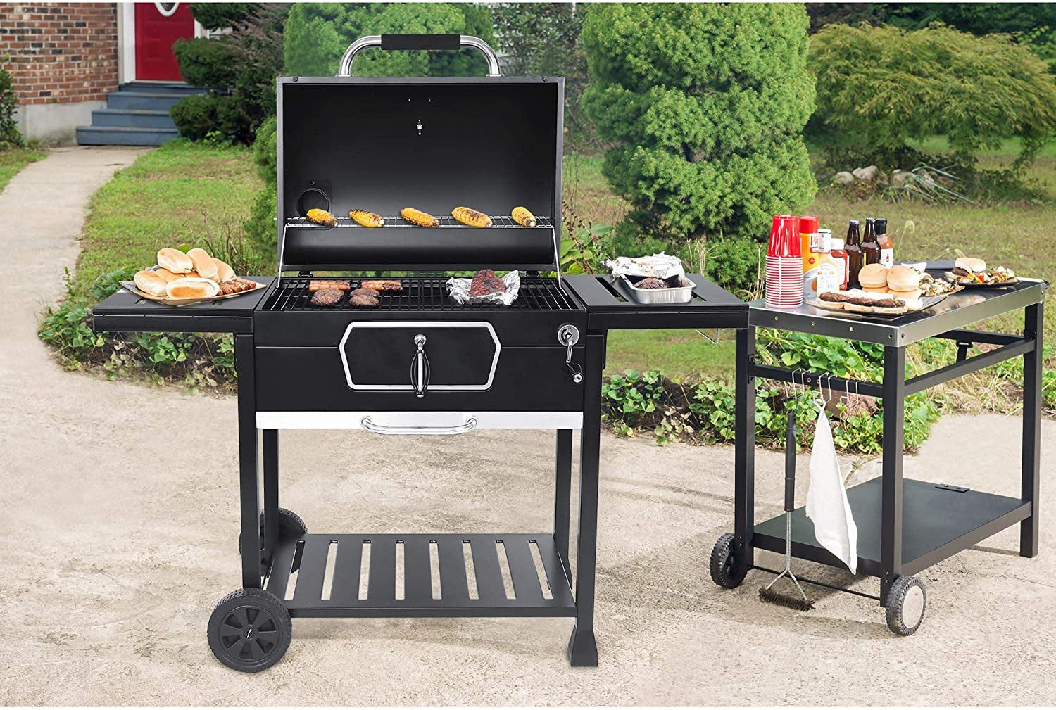 CD2030AN 30-Inch Charcoal Grill. Deluxe BBQ Smoker Picnic Camping Patio Backyard Cooking. Black. Large - Image 9
