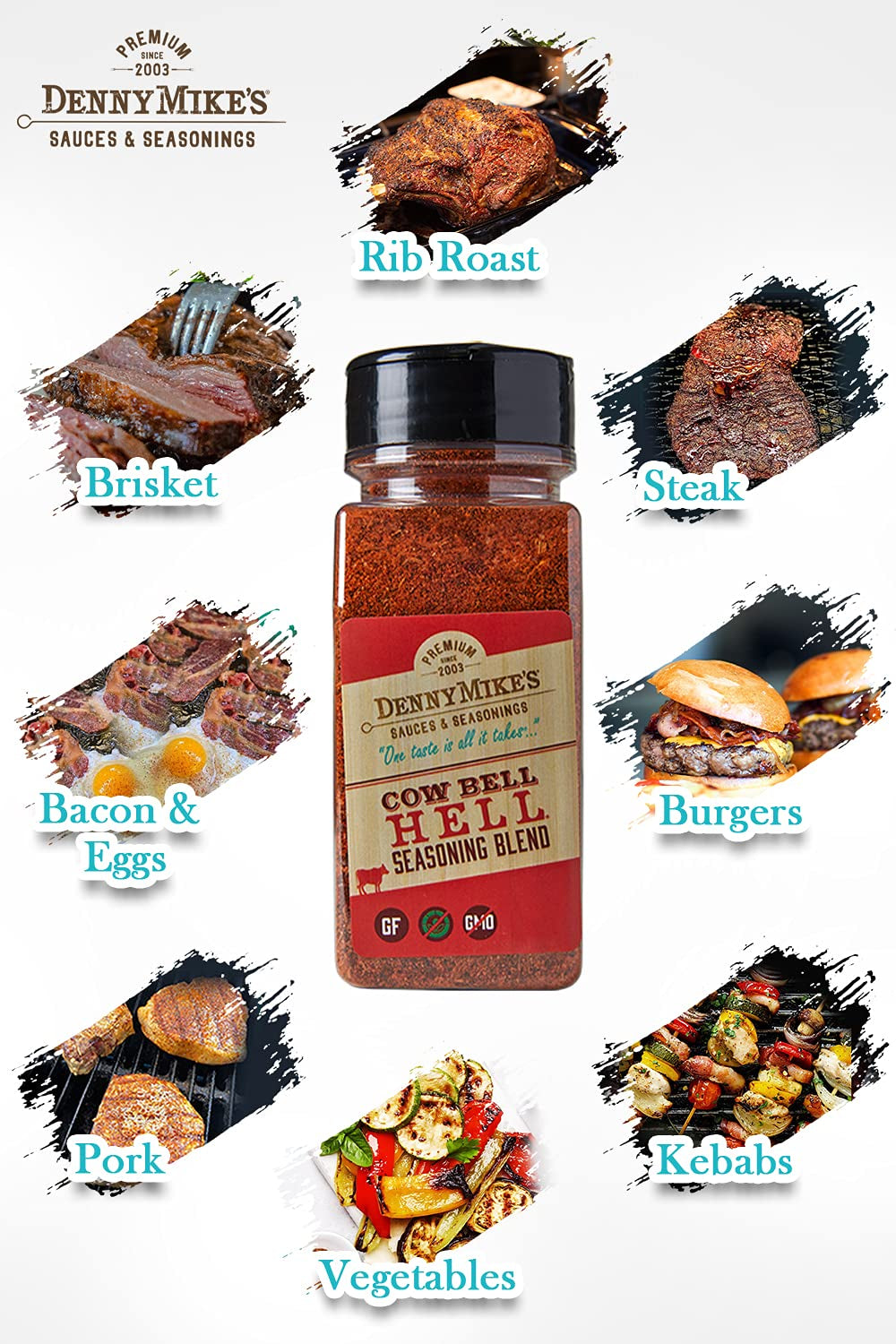 Dennymike'S Cow Bell Hell Seasoning Blend. All Natural Spices and Seasonings. Low Sodium and Keto-Friendly Chili Seasoning Mix. BBQ Rub for Cooking. Smoking. and Grilling. 24 Oz - Image 4