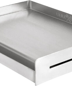 Sizzle-Q SQ180 100% Stainless Steel Universal Griddle with Even Heating Cross Bracing for Charcoal/Gas Grills. Camping. Tailgating. and Parties (18X13X3)