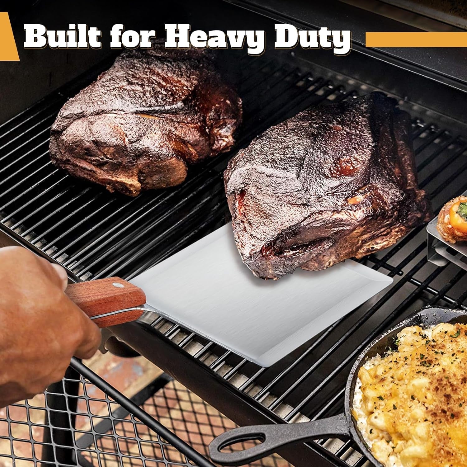 PURPLEBIRD Extra Large Grill Spatula Set Stainless Steel Smash Burger Spatula Kit. 5.5 X 5 Inch BBQ Griddle Spatula and Grill Scraper. Griddle Tools. Grill Utensils for Camping - Image 3