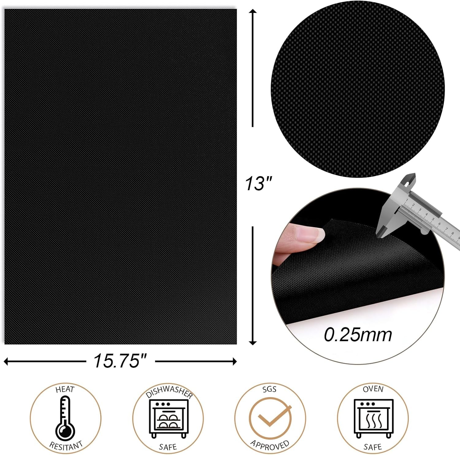 Ubeesize Grill Mats for Outdoor Grill Set of 6 - Heavy Duty Non-Stick BBQ Grilling Mat & Oven Liner. Reusable. Easy to Clean - Works on Oven. Gas. Charcoal. and Electric BBQ - 15.75 X 13 Inch - Image 4