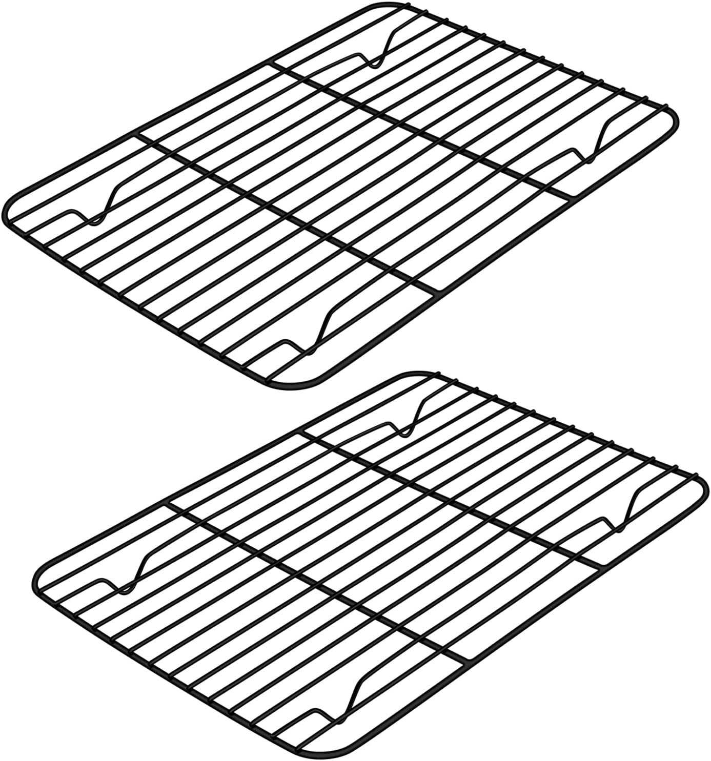 Small Baking Wire Rack Set of 2. E-Far Non-Stick Rack for Toaster Oven Cooking Roasting Broiling Grilling Meat Bacon. 8.7 X 6.2 Metal Bakeable Cooling Rack for Cookie Cake - Easy to Clean - Image 8