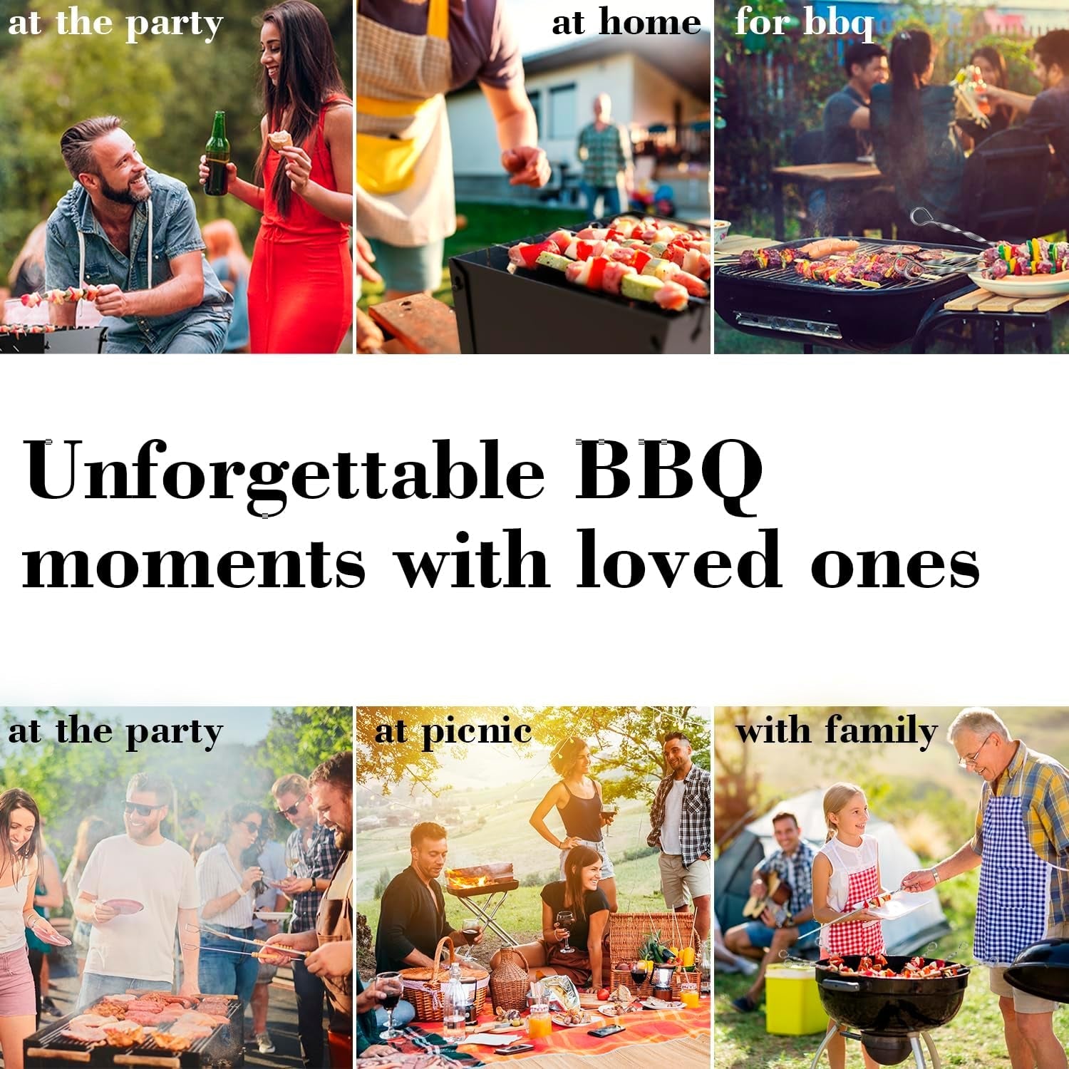 Skewers for Grilling - 12 Pcs Set - 17 Inch Skewers for Kabobs Shashlik - BBQ Skewers Stainless Steel - Shish Kabob Grill Skewers Ideal Kabob Skewer for Meat Shrimp Chicken Vegetable - Image 6