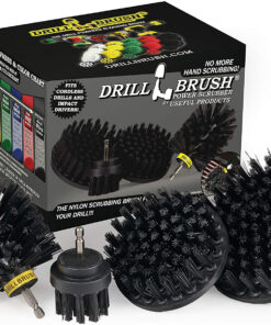 BBQ Grill Cleaning Ultra Stiff Drill Powered Cleaning Brushes 4 Piece Kit Replaces Wire Brushes for Rust Removal. Loose Paint. De-Scaling. Graffiti Removal on Stone. Brick. and Masonry.