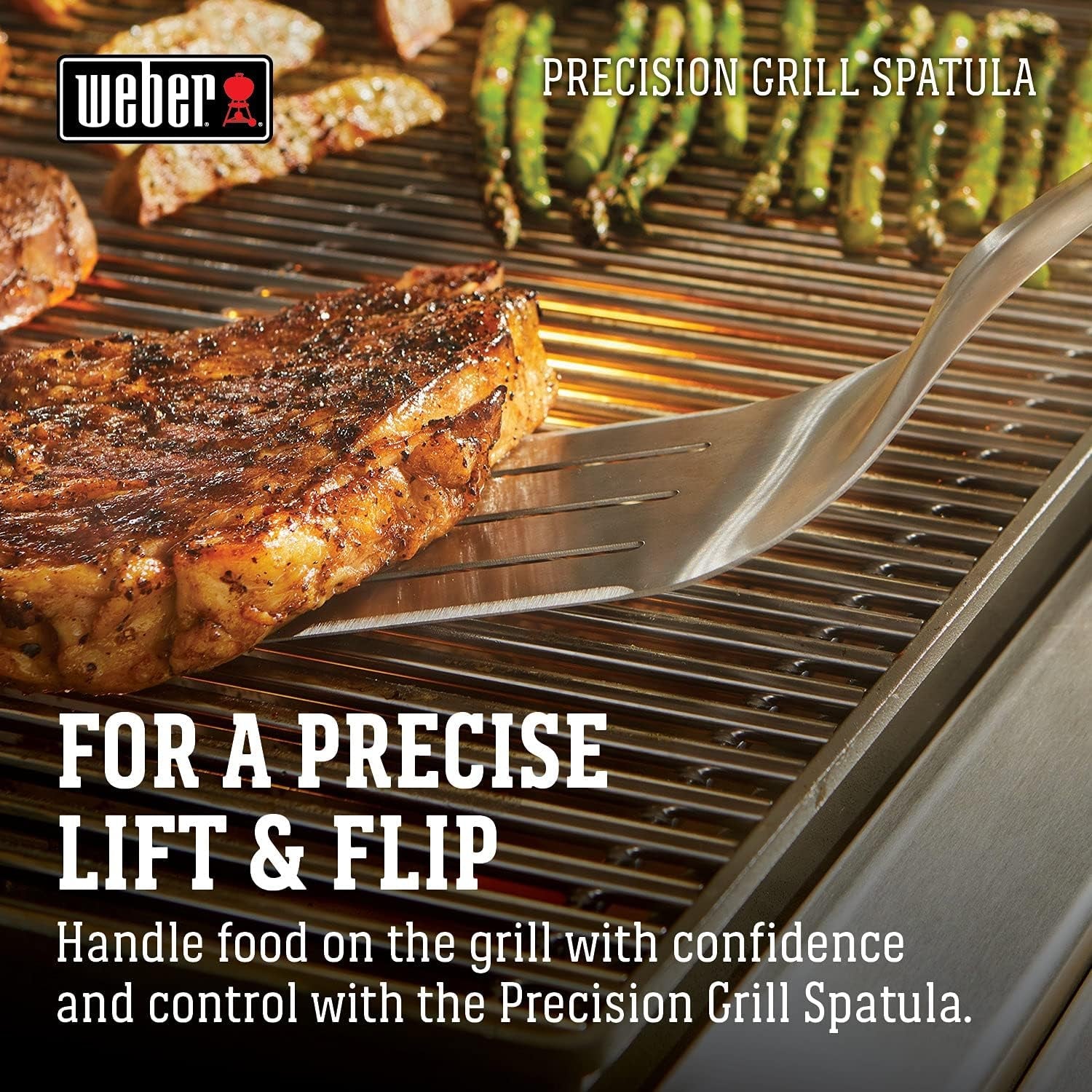 Weber Precision Grill Spatula. Silver/Black - Image 3