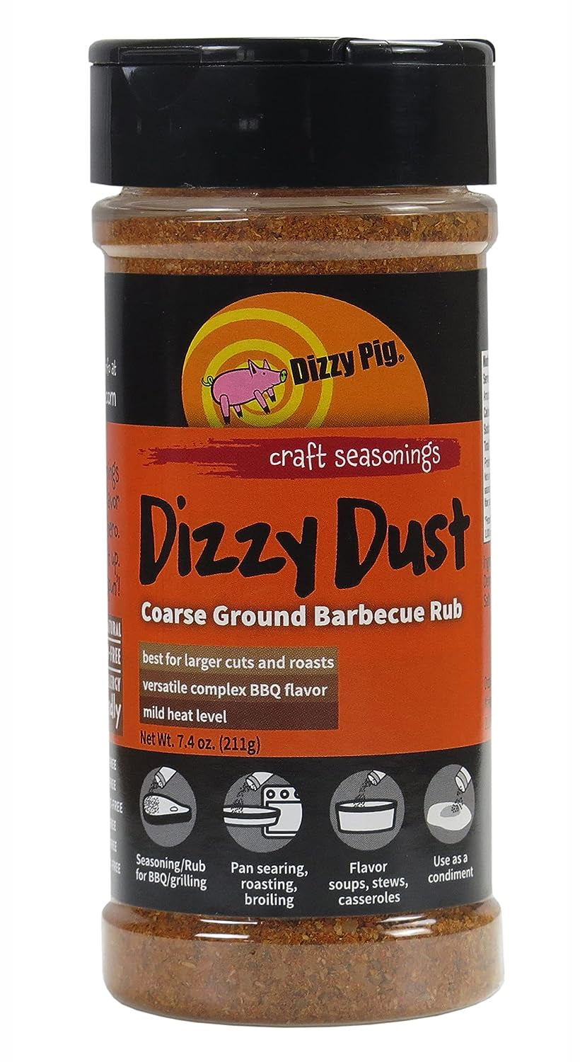 Dizzy Dust All-Purpose BBQ Seasonings - Dizzy Dust Coarse Grind (8Oz. Shaker)
