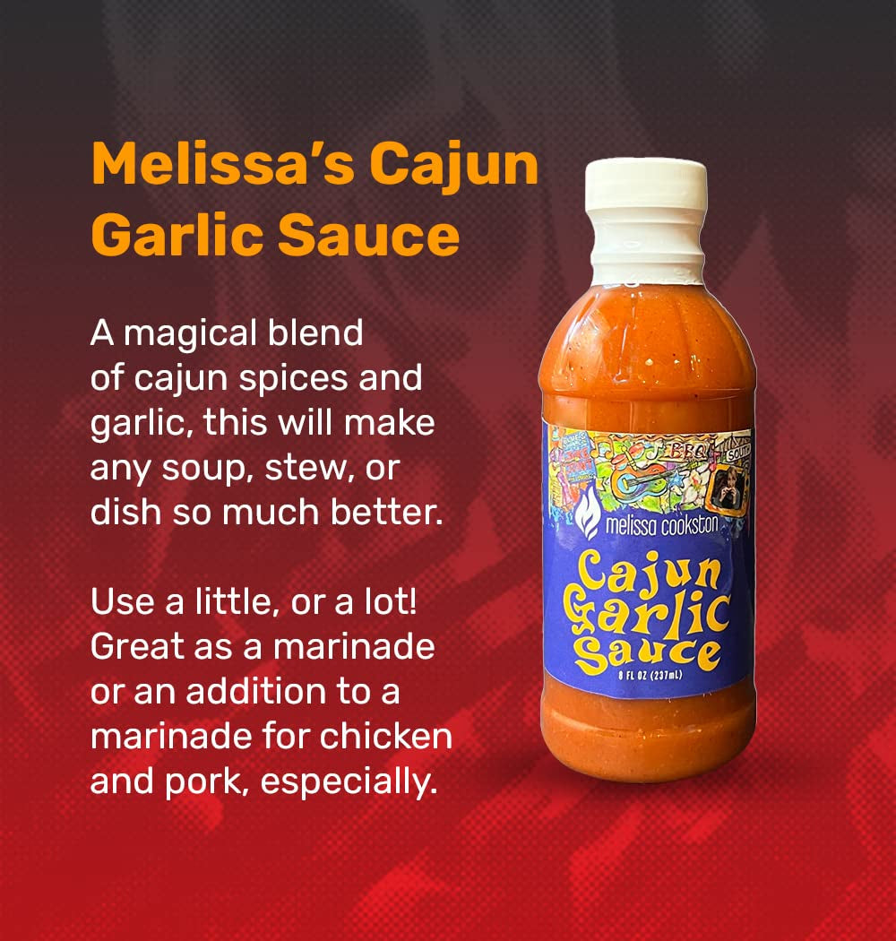 Melissa Cookston Cajun Garlic Sauce. Versatile Spicy Sauce for Marinating & BBQ. 8 FL Oz. - Image 7