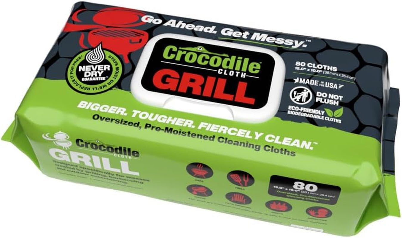 Grill Cleaning Wipes - Grill Grate and BBQ Disposable Wipes - Cut through Grease. Oil. Fat. and Dirt on Your Grill. Tools. Patio and More - 80 Giant Commercial Strength Wipes - Image 2
