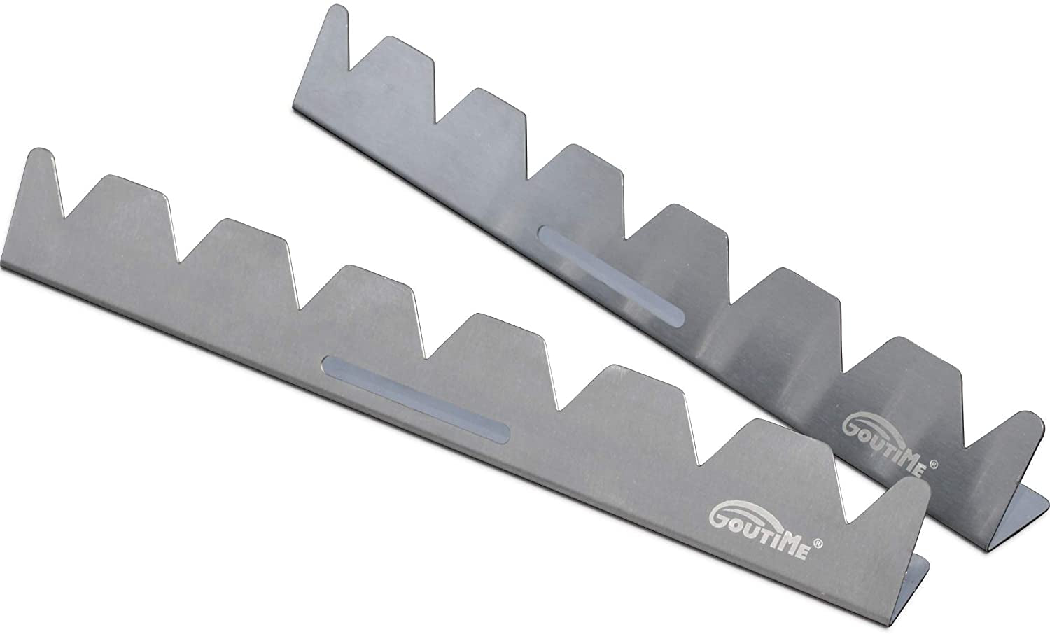 Goutime Stainless Steel Shish Kabob Skewer Rack with Storage Bag. Universal Barbecue BBQ Skewers Holder for Grill