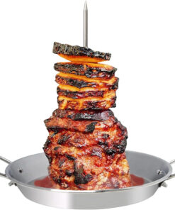 Vertical Skewer for Grill-Al Pastor Skewer Brazilian Vertical Spit Stand for Tacos Al Pastor. Shawarma. Kebabs. Gyros- BBQ Grilling Accessory with 3 Removable Spikes (8. 10 and 12)