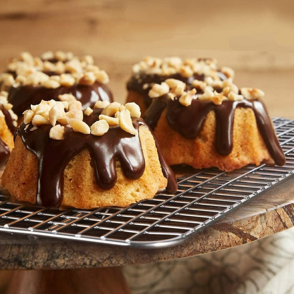 Hiware 2-Pack Cooling Racks for Baking - 10 X 15 - Stainless Steel Wire Cookie Rack Fits Jelly Roll Sheet Pan. Oven Safe for Cooking. Roasting. Grilling - Image 7