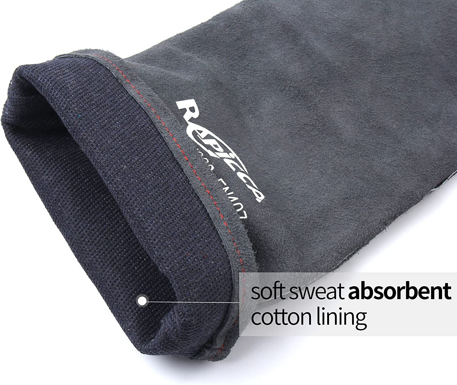 Welding Gloves 16 Inches.662℉.Heat Resistant Leather Forge/Mig/Stick Welding Gloves Heat/Fire Resistant. Mitts for Oven/Grill/Fireplace/Furnace/Stove/Pot Holder/Bbq/Animal Handling-Grey - Image 5