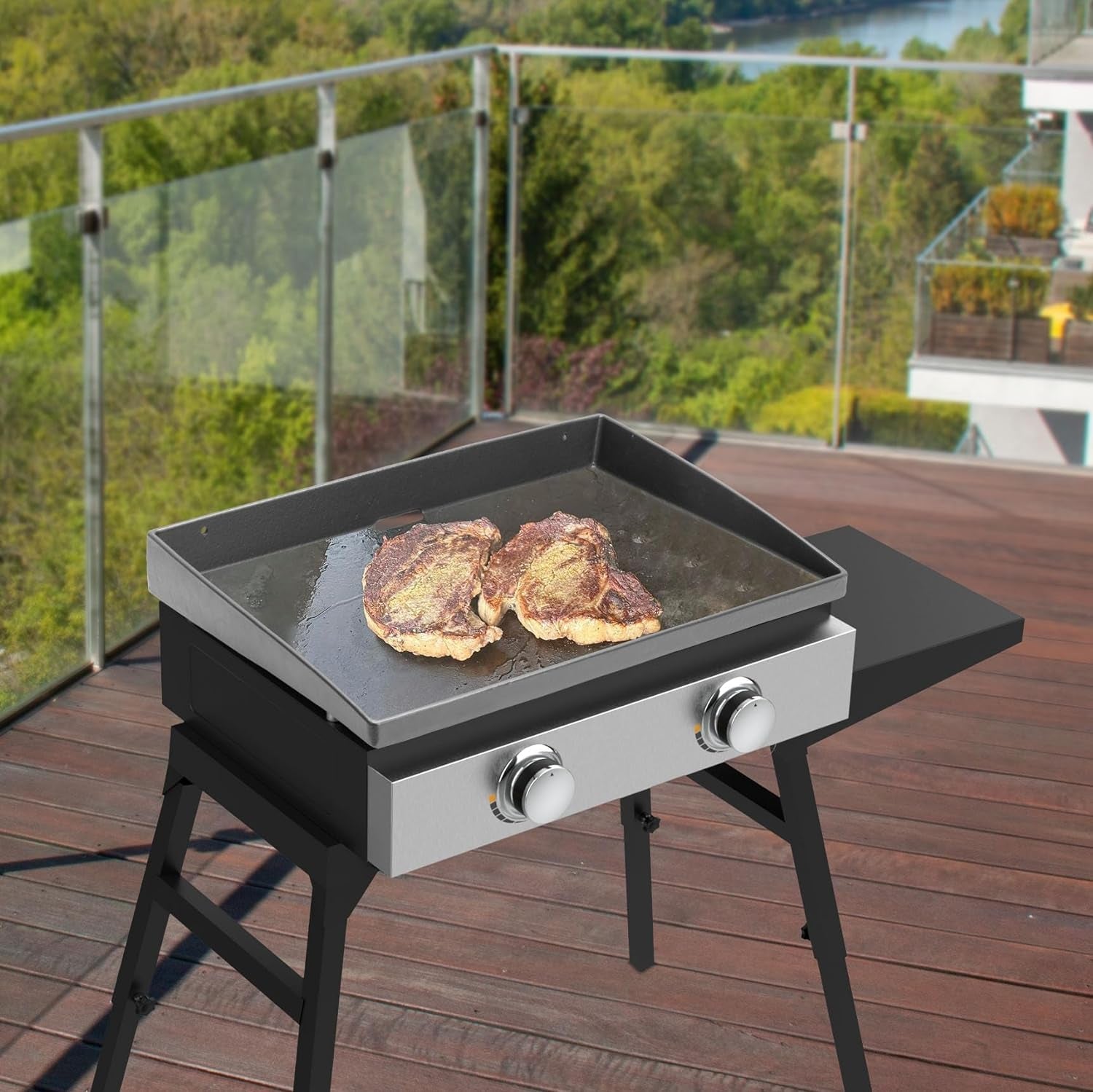 Flat Top Grill Griddle with Accessories Kit for Blackstone 22 Inch Table Top Griddle. Heavy Duty Cast Iron. Compatible with Camping and Outdoor Cooking - Image 6