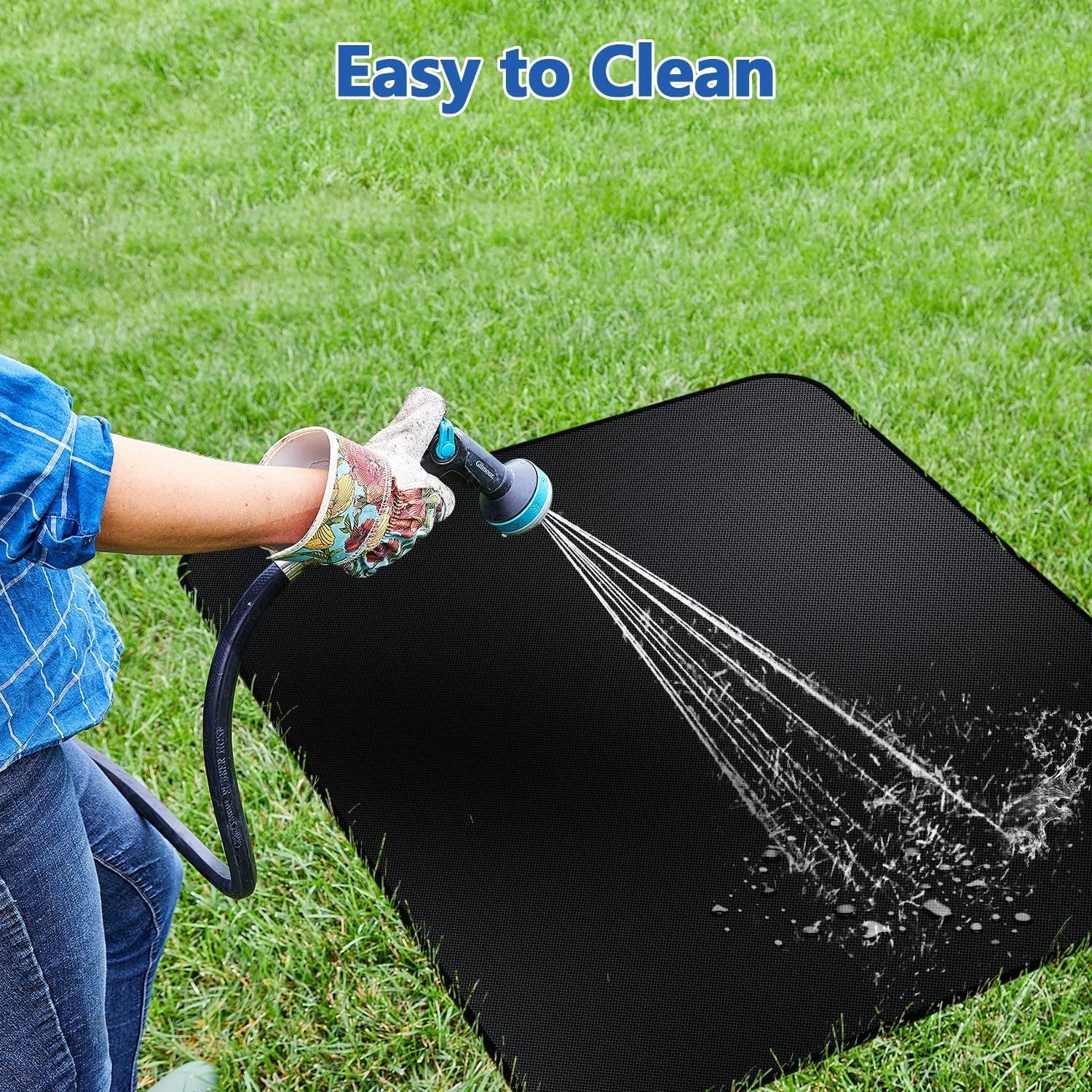 Large under Grill Mat. 65×38 Inches Grill Mats for Outdoor Grill. Double-Sided Fireproof Oil Proof Grill Mat for Outdoor Charcoal. Flat Top. Smokers. Gas Grills. BBQ. Reusable Deck Patio Protect Mat - Image 5