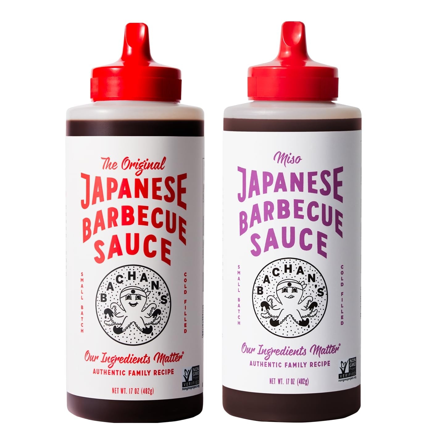 Bachan'S Variety Pack Japanese Barbecue Sauce. (1) Original. (1) Miso. BBQ Sauce for Wings. Chicken. Beef. Pork. Seafood. Noodles. and More. Non GMO. No Preservatives. Vegan. BPA Free