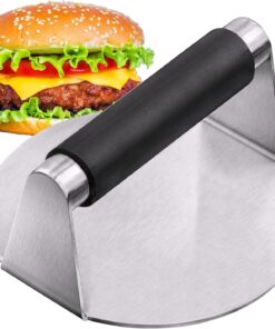 PMYEK Burger Press with Anti-Scald Handle. 5.5 Inch Stainless Steel Burger Smasher. round Non-Stick Hamburger Press for Griddle. Griddle Accessories Kit for Flat Grill Cooking