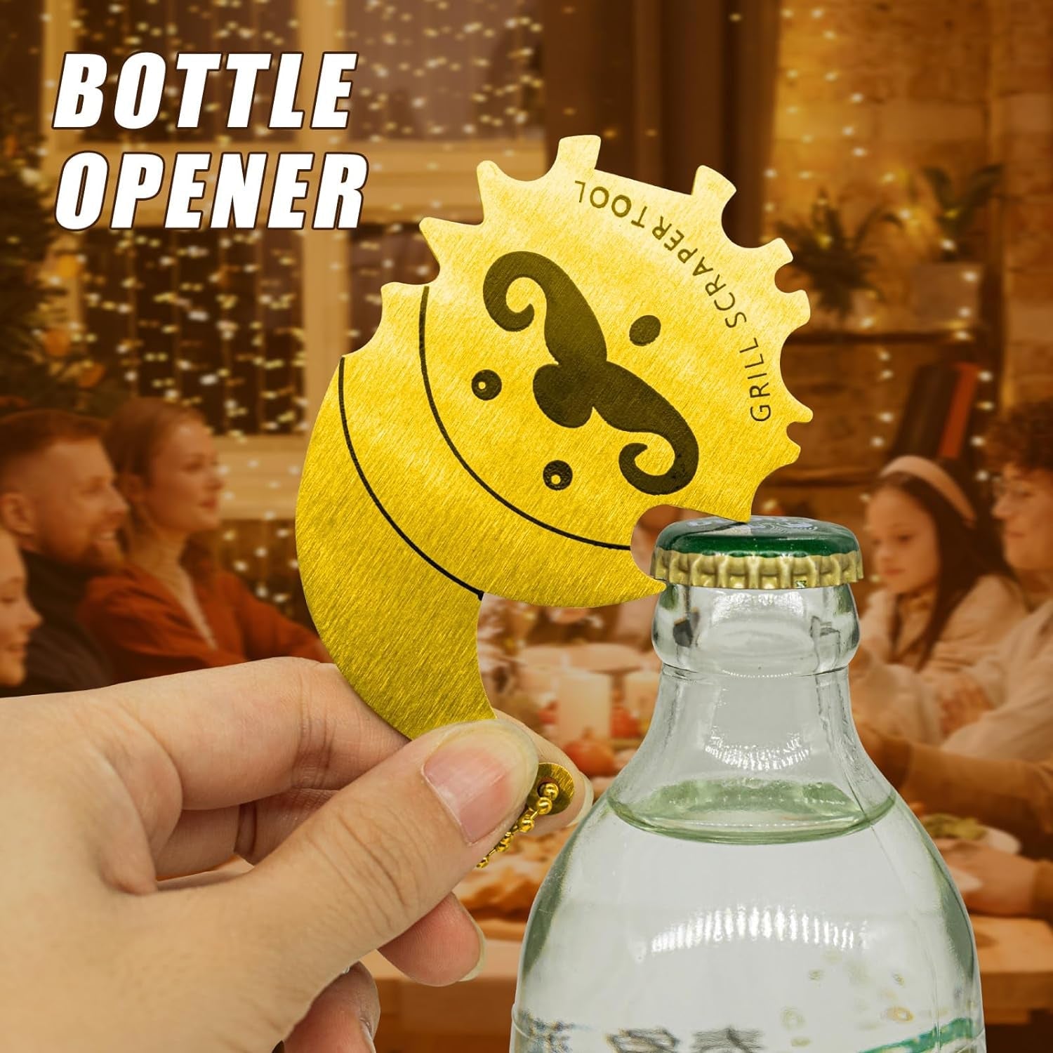 Xmas Gifts for Men Dad Boyfriend Husband Grill Brush and Scraper Bristle Free.Mens Stocking Stuffers.Bbq Accessories Grill Brush for Outdoor Grill.Kitchen Gadgets Cleaner(Gold) - Image 6