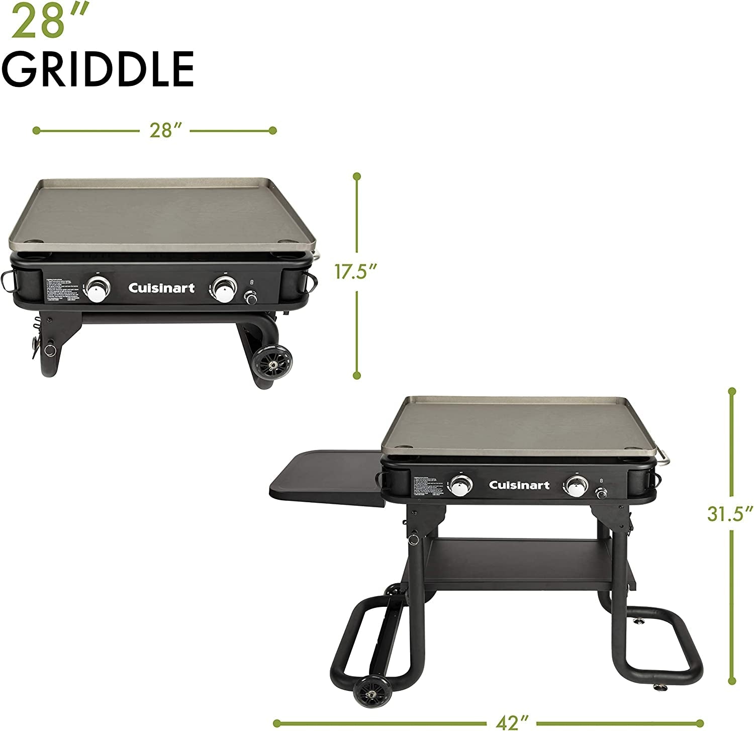 Flat Top Professional Quality Propane CGG-0028 28 Two Burner Gas Griddle - Image 2