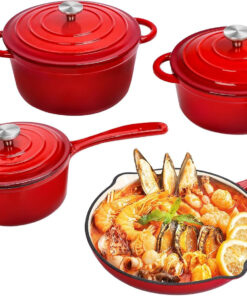 Mystery Cookware Box. 1 Piece Random Nonstick Enameled Cast Iron Pan/Pot (4 Styles: 10.25 Skillet/2Qt Saucepan/2.8Qt/4.8Qt Dutch Oven) – Healthy round Pot for Sourdough Bread Baking on All Stovetops