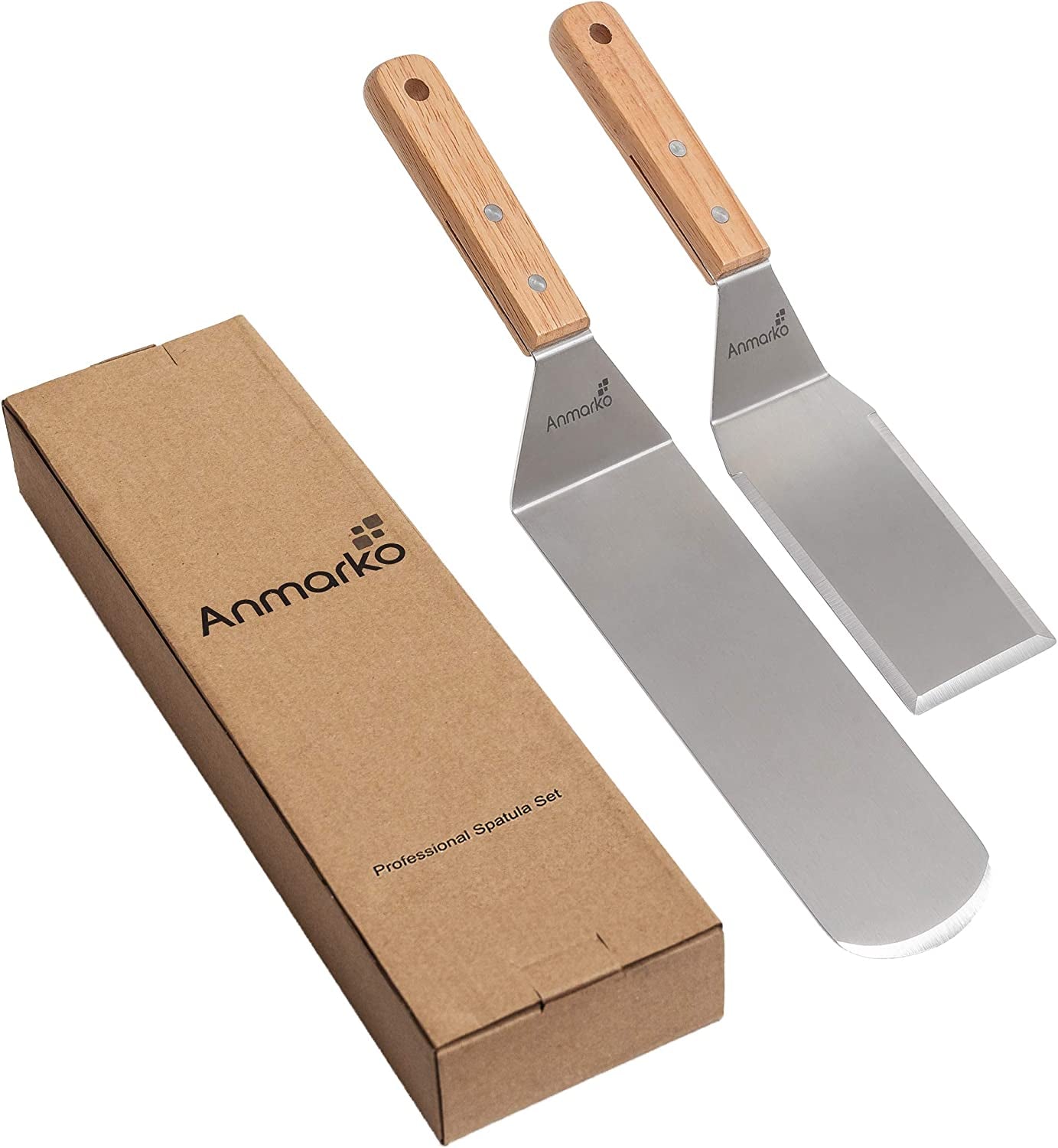 Metal Spatula Set - Griddle Long Spatula - Teppanyaki Spatulas - Griddle Scraper and Pancake Flipper or Hamburger Turner - Stainless Steel Utensil Great for BBQ Grill Flat Top - Commercial Grade - Image 5