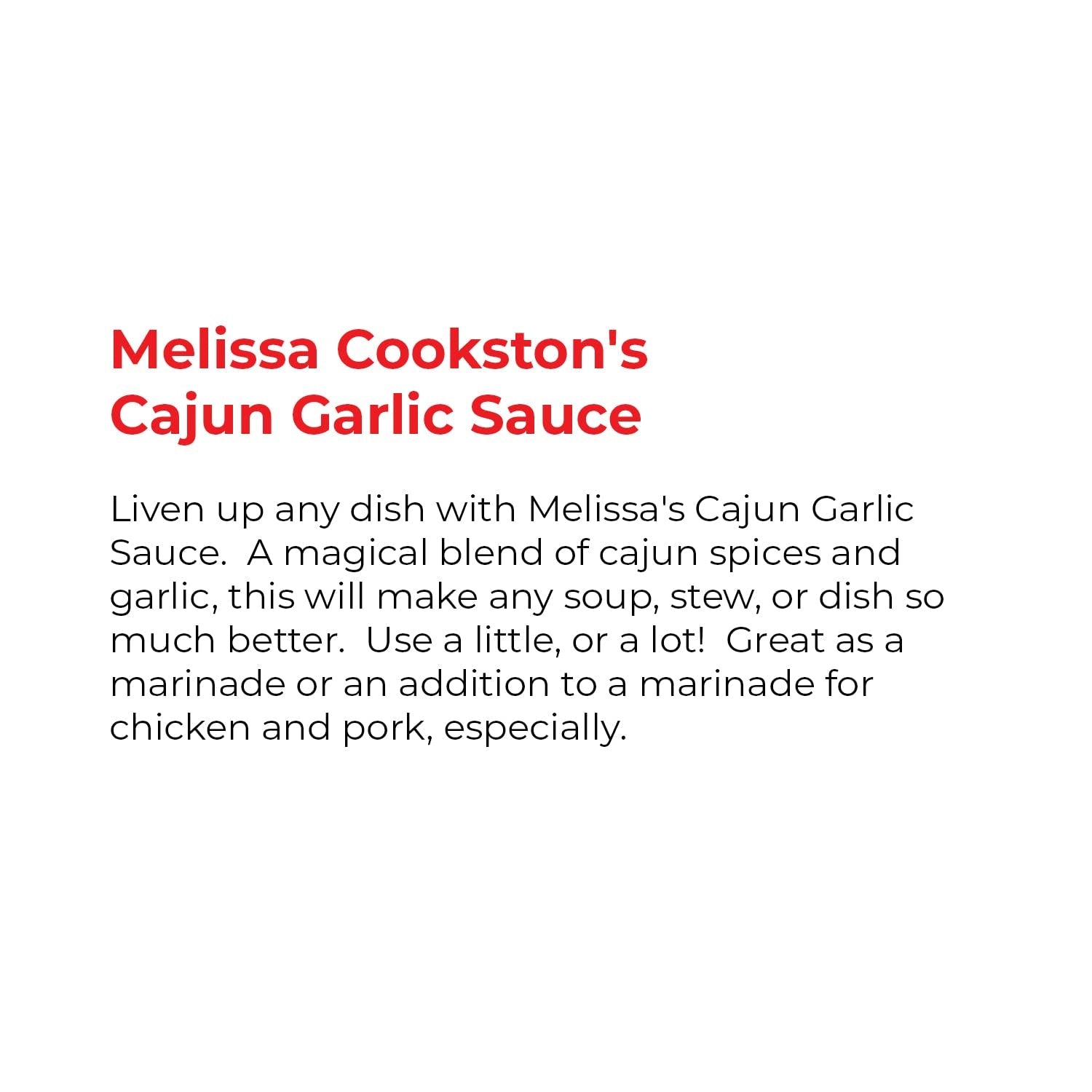 Melissa Cookston Cajun Garlic Sauce. Versatile Spicy Sauce for Marinating & BBQ. 8 FL Oz. - Image 3