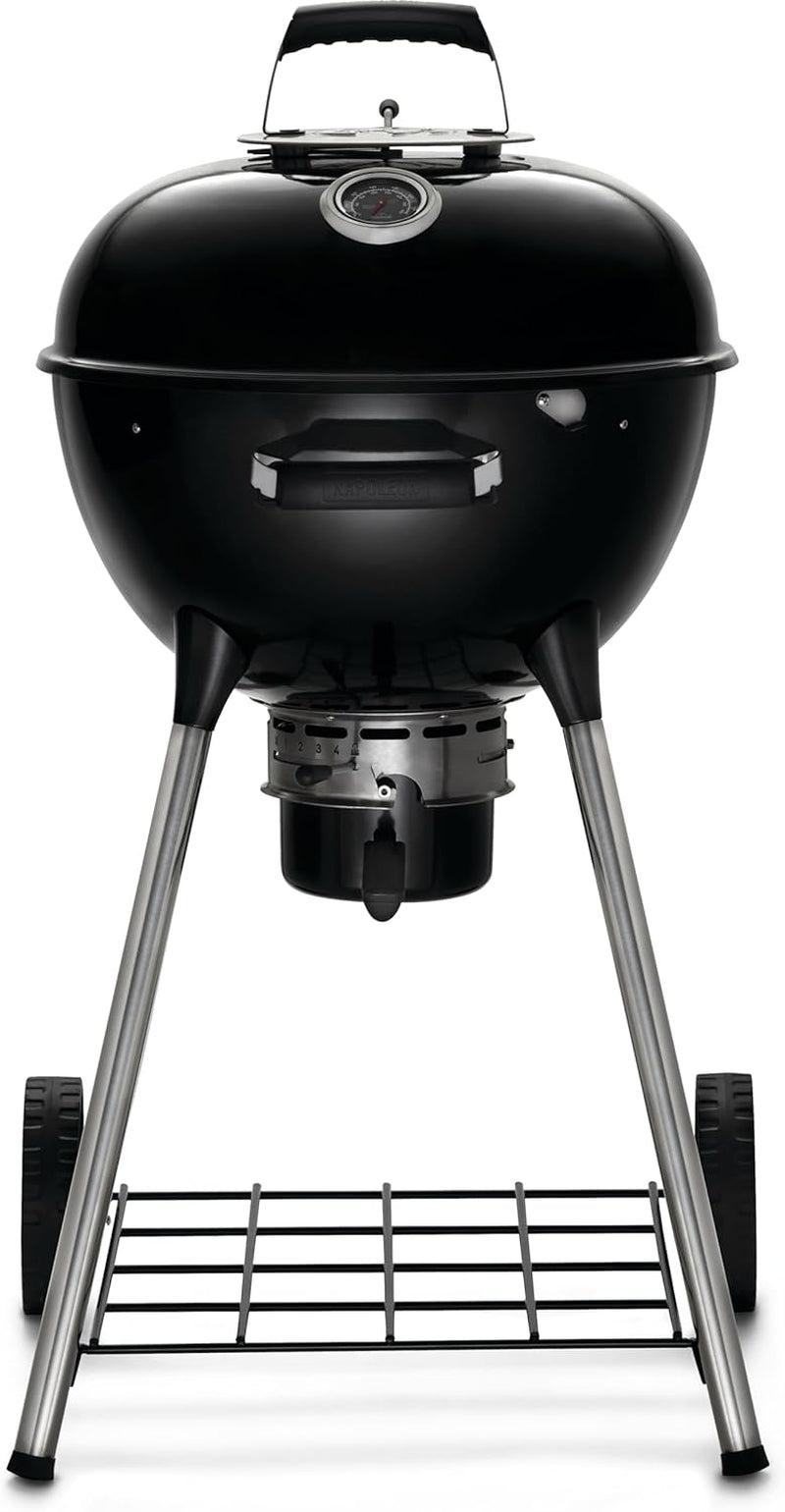 Napoleon NK18 Premium Charcoal Kettle Grill. Black. Porcelain-Enameled Lid and Bowl. Chrome-Plated Cooking Grid