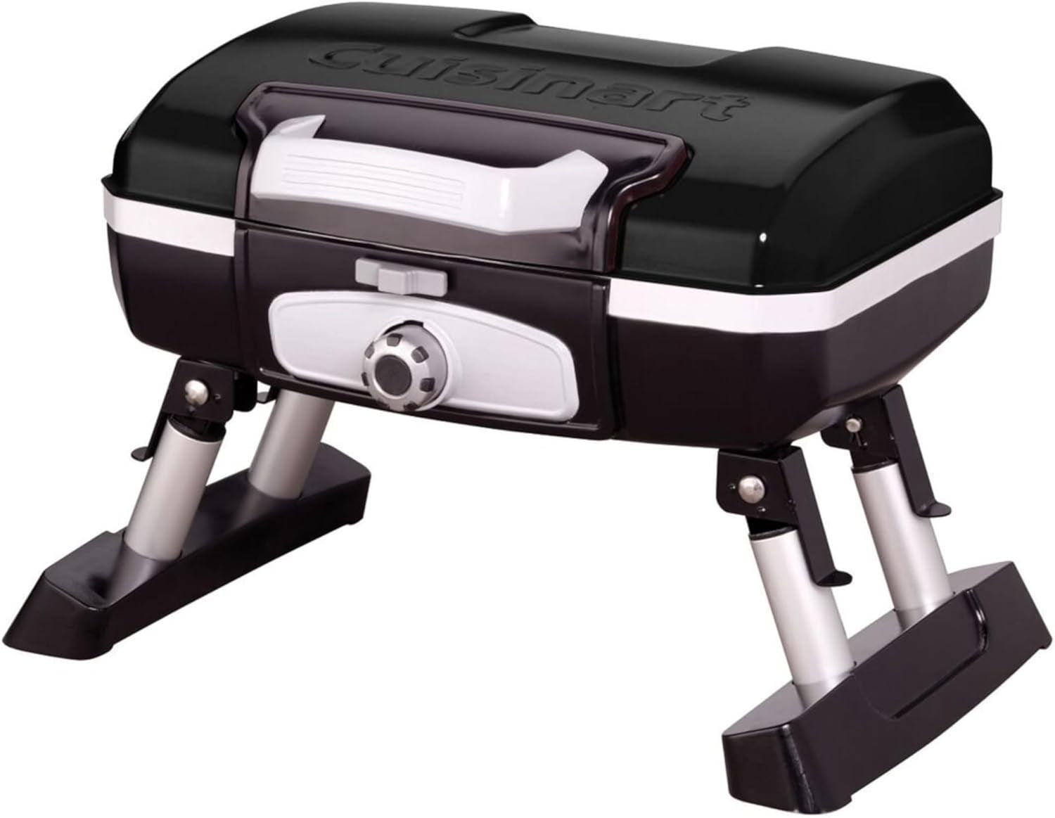 Cuisinart Petite Gourmet Portable Gas Grill. Compact & Lightweight Tabletop Small Grill for Bbqs. Camping. Tailgates & Small Spaces. 5.500 BTU Burner Folding with Carry Handles. Black