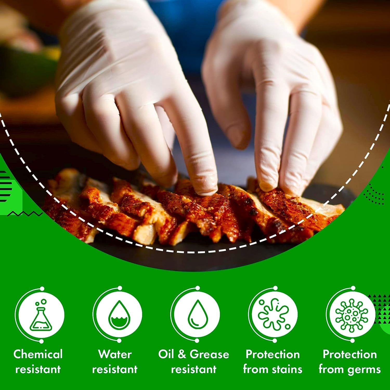 Disposable Latex Gloves for Kitchen and Cleaning Powder Free Size Large. 100 - Image 6