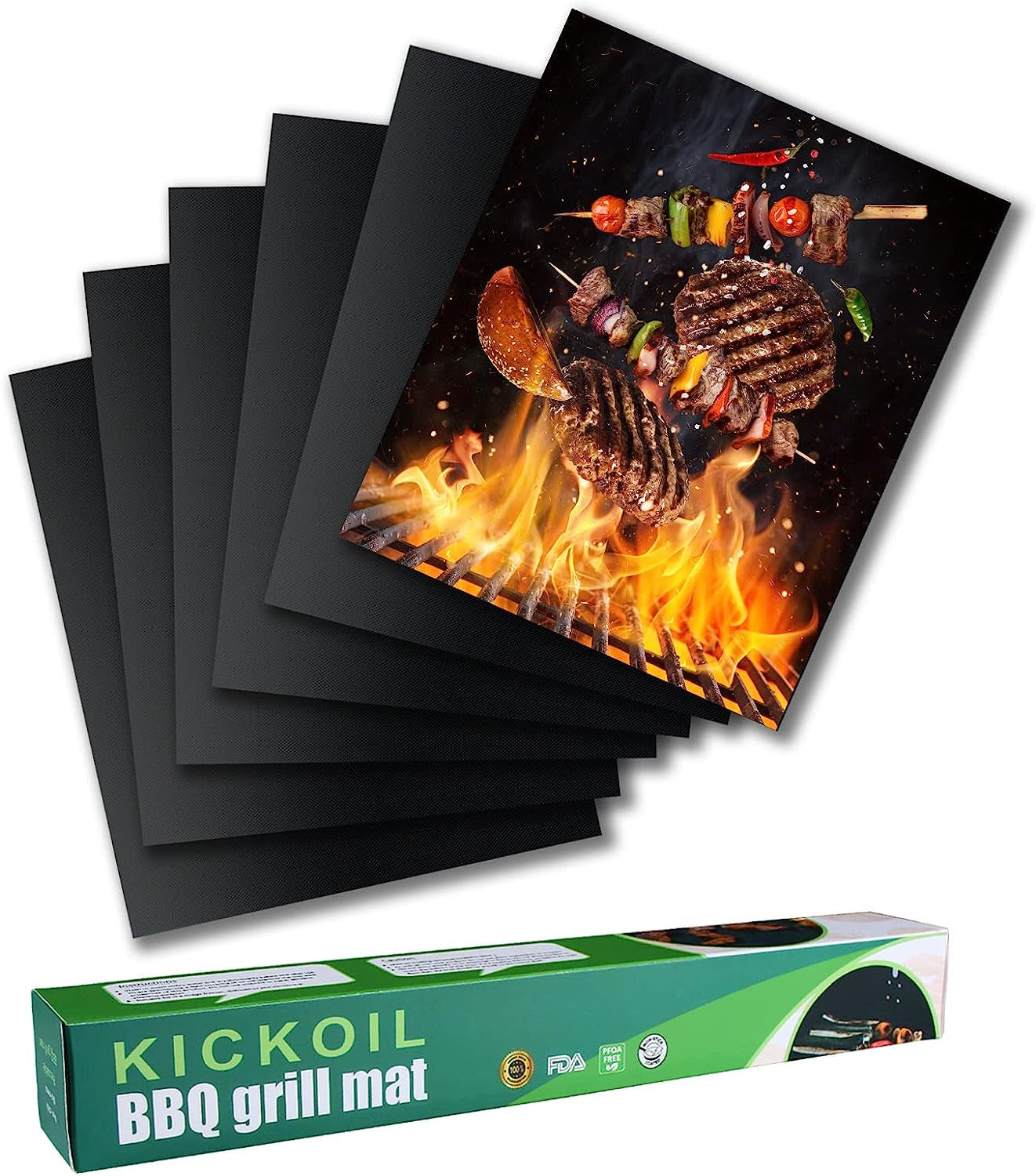 Grill Mats for Outdoor Grill Set of 6 BBQ Grill Mat Non-Stick Reusable Heavy Duty Grilling Mats Teflon Grill Sheets Grill Tools BBQ Accessories for Charcoal Grill Gas Electric Smokers Barbecue Camping - Image 9