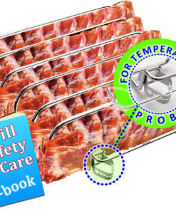 Rib Rack Stainless Steel – 6-Rib Capacity! Integrated Temperature Probe Holder - Never Risk Burnt Ribs Again! 100% Food-Safe. Non-Magnetic Stainless Steel – Easy Clean-Up and Coating-Free!