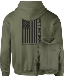Vertical Flag Hoody - Army Green