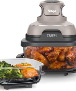 Ninja Crispi Air Fryer. Microwave. Freezer & Dishwasher Safe. Non Toxic Glass Portable Cooking System. 4 QT & 6 Cup Glass Containers with Storage Lids. Easy Meals. Air Fry. Bake. Stone. FN101ST