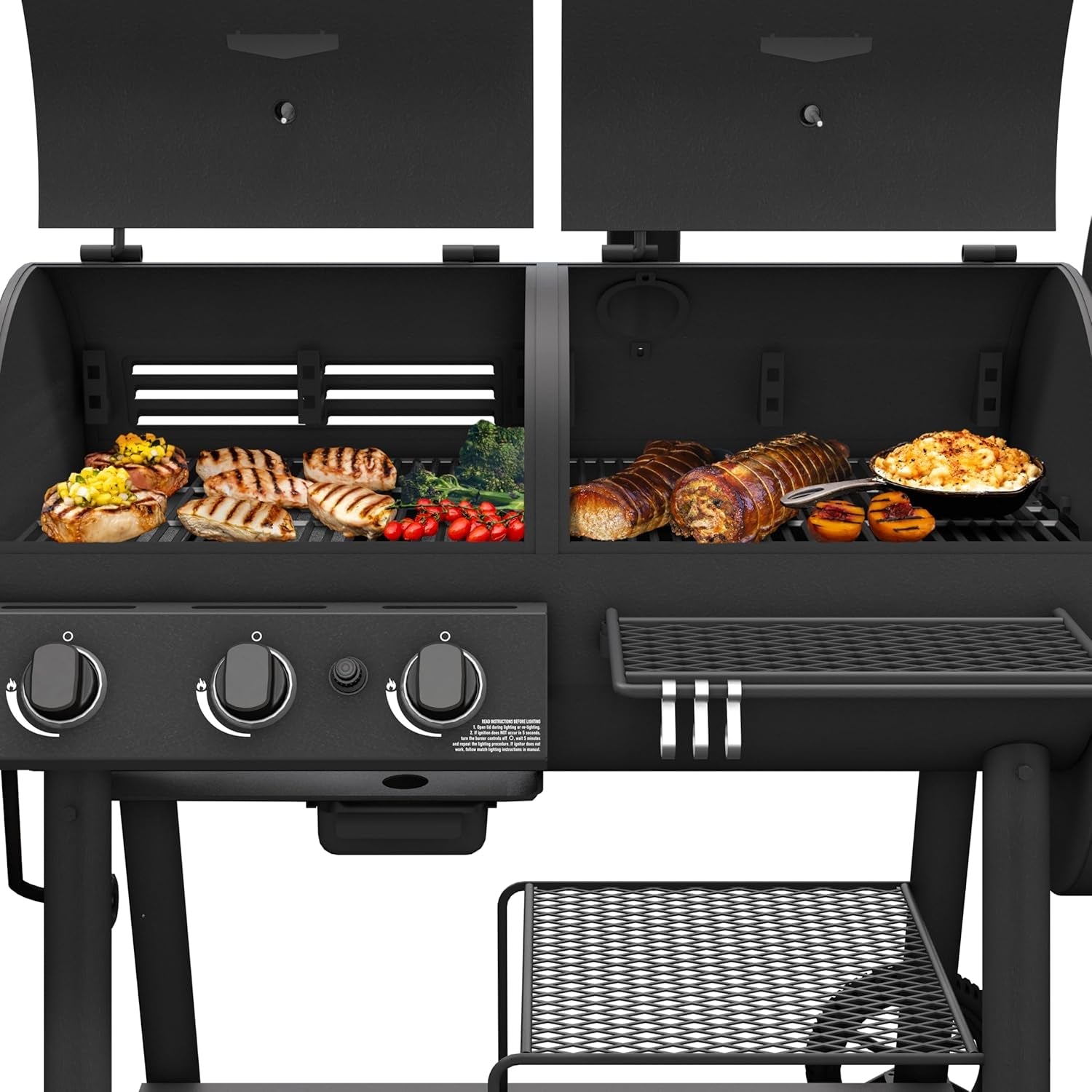 OKLAHOMA JOE'S® Canyon™ Charcoal and Propane Gas Combination Smoker and Grill. Black Steel. 24203004 - Image 3
