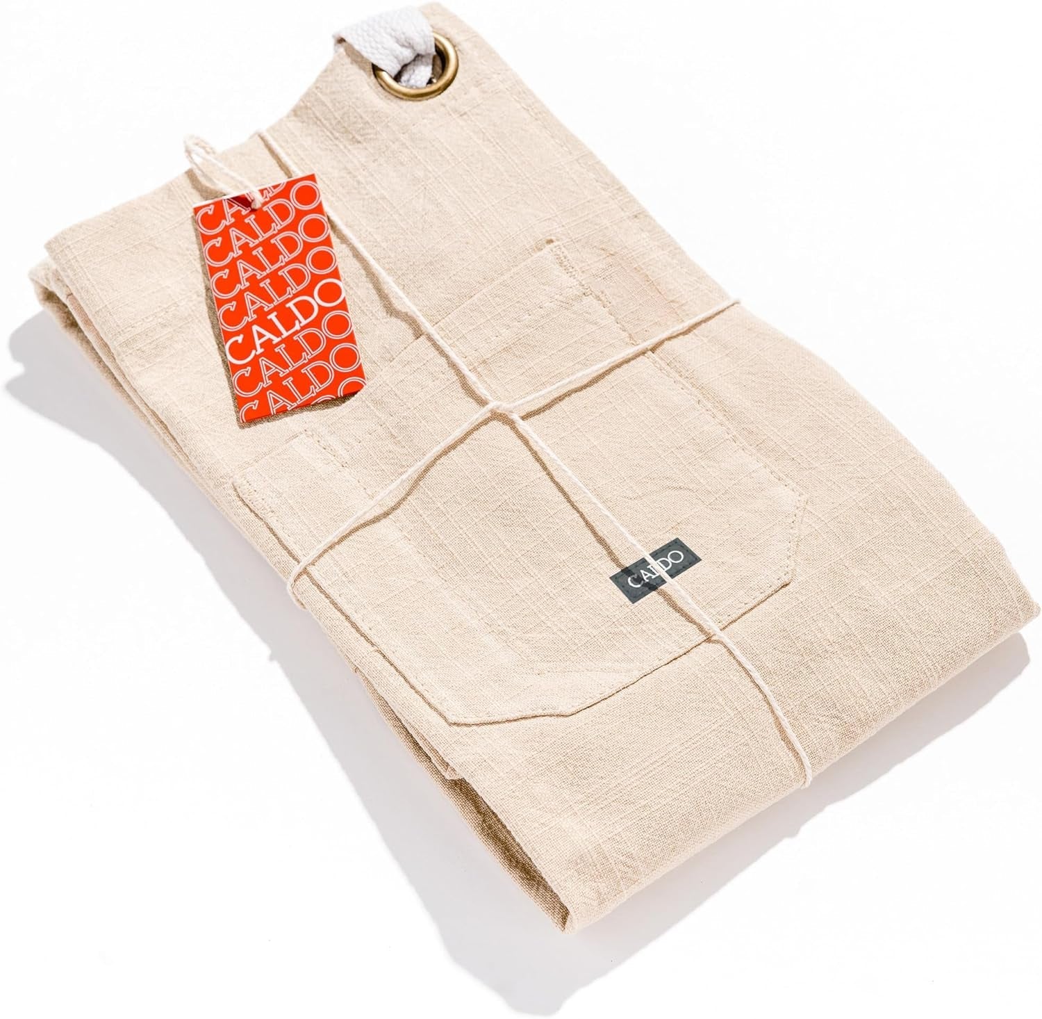 Linen Kitchen Apron for Cooking- Mens and Womens Linen Bib Apron for Professional Chef. Server. or Barista- Adjustable with Pockets (Bone) - Image 3