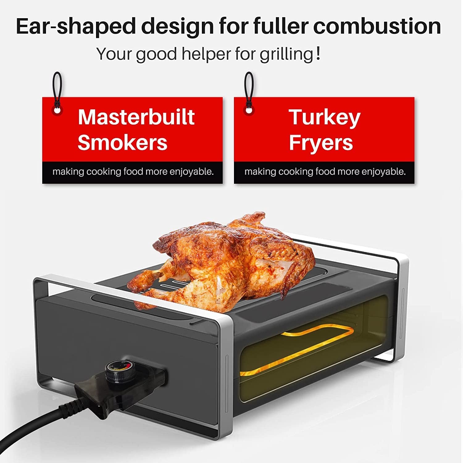 Universal Electric Smoker and Grill Heating Element Replacement Part with Adjustable Thermostat Cord Controlle for Masterbuilt Smokers & Turkey Fryers 1500 Watts - Image 6