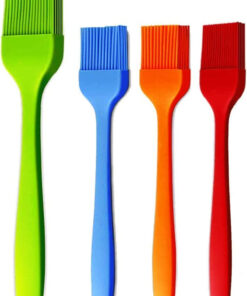 Grill Basting Brush Silicone Pastry Baking Brush BBQ Sauce Marinade Meat Glazing Oil Brush Heat Resistant. Kitchen Cooking Baste Pastries Cakes Desserts. Dishwasher Safe 4Pack