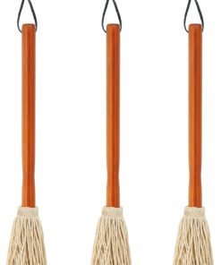 16 BBQ Sauce Basting Mops & Brushes for Roasting or Grilling. Apply Barbeque. Marinade or Glazing. Cotton Fiber Head and Hardwood Handle. Dish Mop Style. Perfect for Cooking or Cleaning - Pack of 3