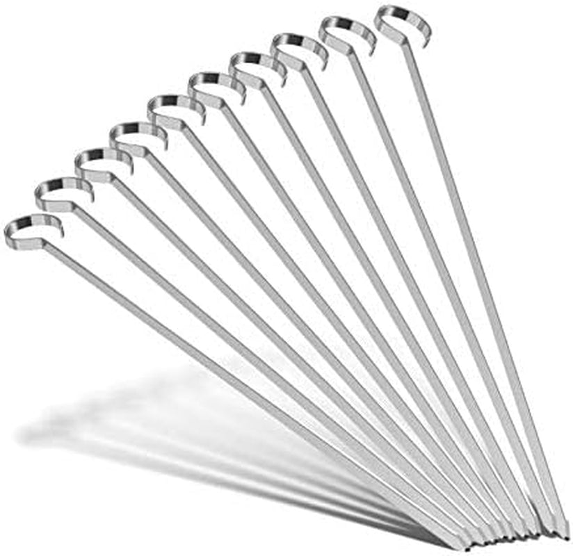 Flat Stainless Steel Kabob Skewers 12 Pack (17 Inch) - Image 3
