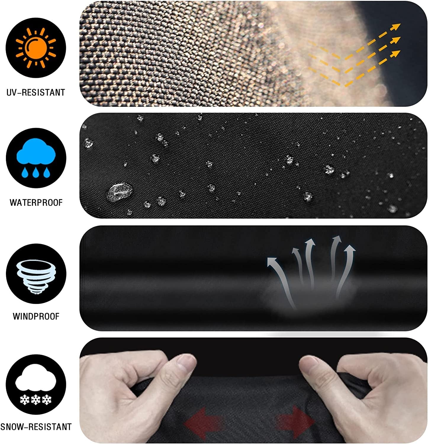 Comnova Grill Cover 55 Inch - 600D Bbq/Barbecue Gas Cover for Outdoor Grill Heavy Duty and Waterproof. Weber. Char-Broil. Nexgrill. Monument. Dyna-Glo. Brinkmann and More - Image 8