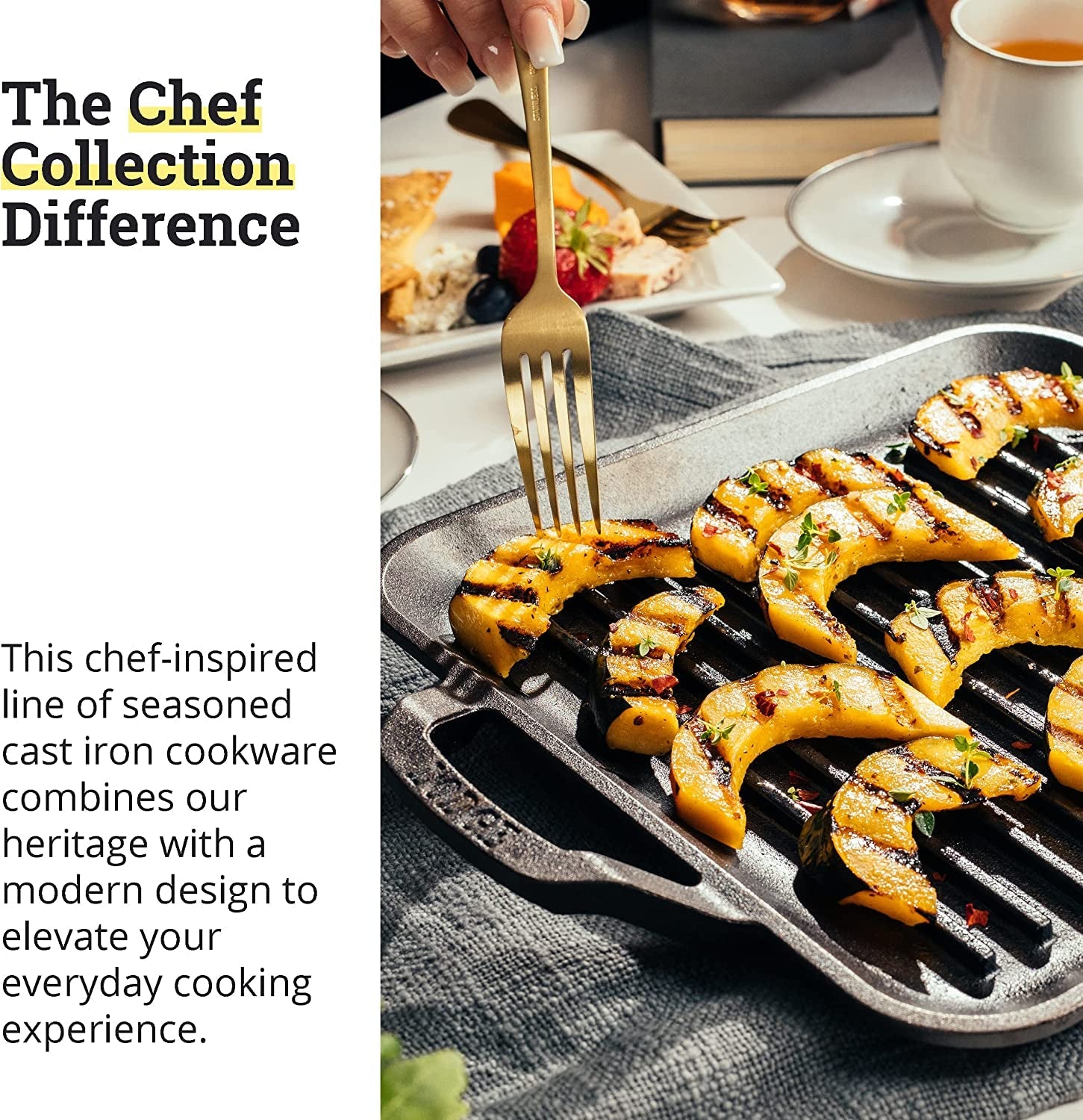 Cast Iron Chef Collection Square Grill Pan. Pre-Seasoned - 11 In - Image 5