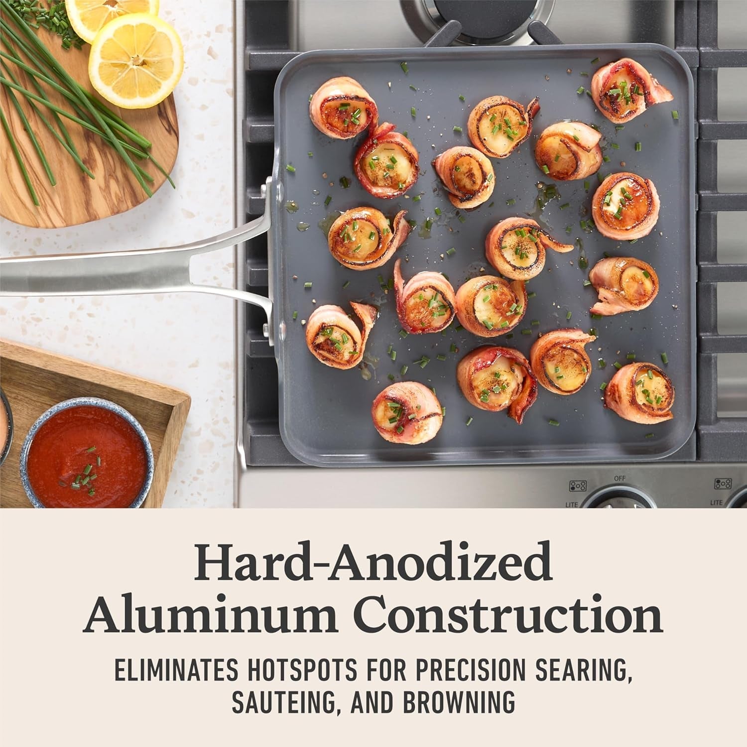 Calphalon® Premier Ceramic Nonstick 11 Square Griddle. Midnight Blue - Image 3