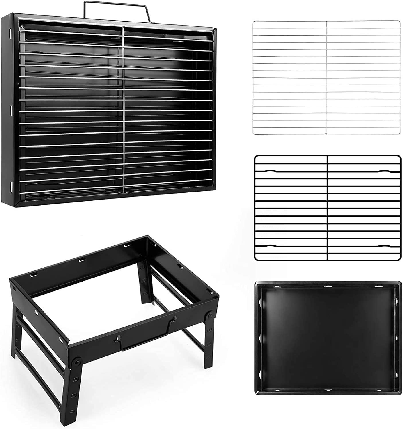 Barbecue Grill Portable BBQ Charcoal Grill Smoker Grill for Outdoor Cooking Camping Hiking Picnics Backpacking - Image 5