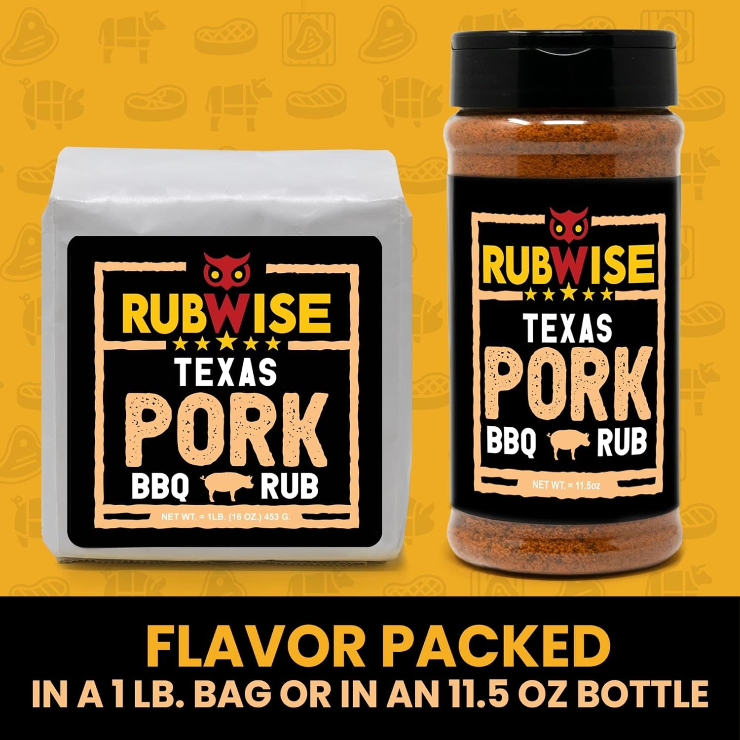 Texas Style Pork BBQ Rub by Rubwise | Meat BBQ Rubs and Spices for Smoking and Grilling | Dry Rubs | Pork Rib Rub Seasoning | Great on Pork Shoulder. Ribs. Tenderloin. Chops. Pork Butt (No MSG) (1Lb) - Image 3