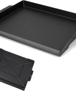 Universal Cast Iron Cooking Griddle 23 X 16. Nonstick Cast Iron Griddle Flat Top. Grill Plate with Extra High Sidewalls and Deep Grease Groove for Gas Grills and 4-5 Burner Range Oven