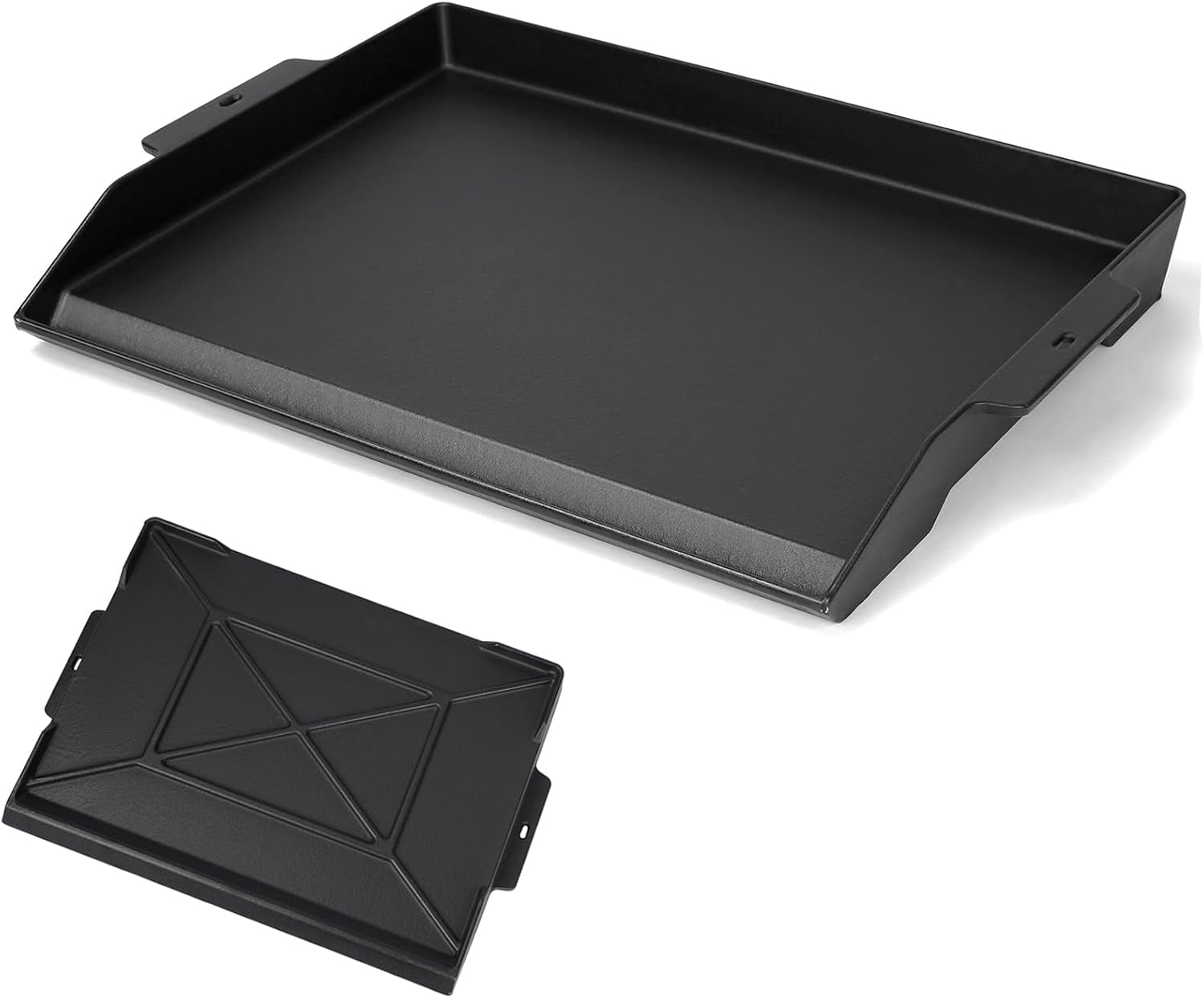 Universal Cast Iron Cooking Griddle 23 X 16. Nonstick Cast Iron Griddle Flat Top. Grill Plate with Extra High Sidewalls and Deep Grease Groove for Gas Grills and 4-5 Burner Range Oven