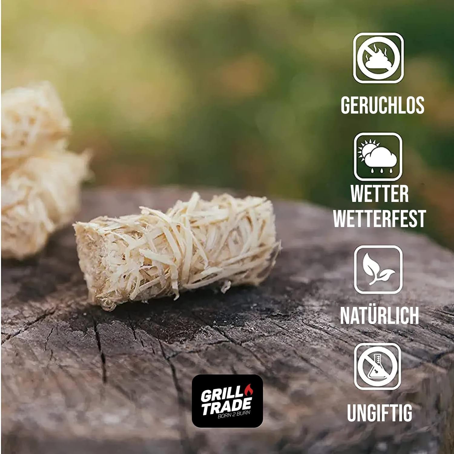 Grill Trade Firestarters 50 Pcs | Natural Fire Starters for Fireplace. Wood Stove. Campfires. Fire Pit. BBQ. Chimney. Pizza Oven | All Weather Charcoal Starters Waterproof Indoor/Outdoor Eco Friendly - Image 4