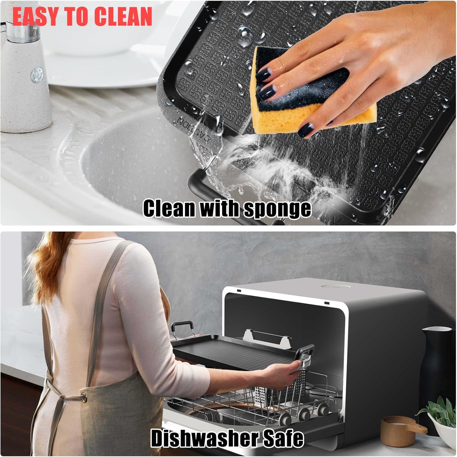 Vayepro 2 Burner Griddle Pan with Glass Lid. Stove Top Flat for Glass Stove Top. Aluminum Pancake. Non-Stick for Gas Grill. Double Burner Camping - Image 6