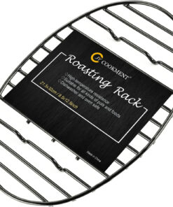JY COOKMENT Roasting Rack with Integrated Feet. Cooling Drying Rack Kitchen Rack with Enameled Coating. PTFE Free. Great for Cooking. Roasting. Drying. Grilling. Dishwasher Safe (12.5Inch*8.5Inch)
