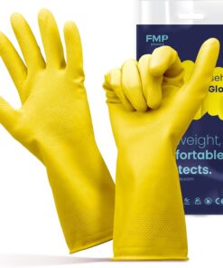 Cleaning Gloves Rubber Gloves for Washing Dishes Non-Slip Dishwashing Gloves Waterproof Reusable Latex Dish Gloves