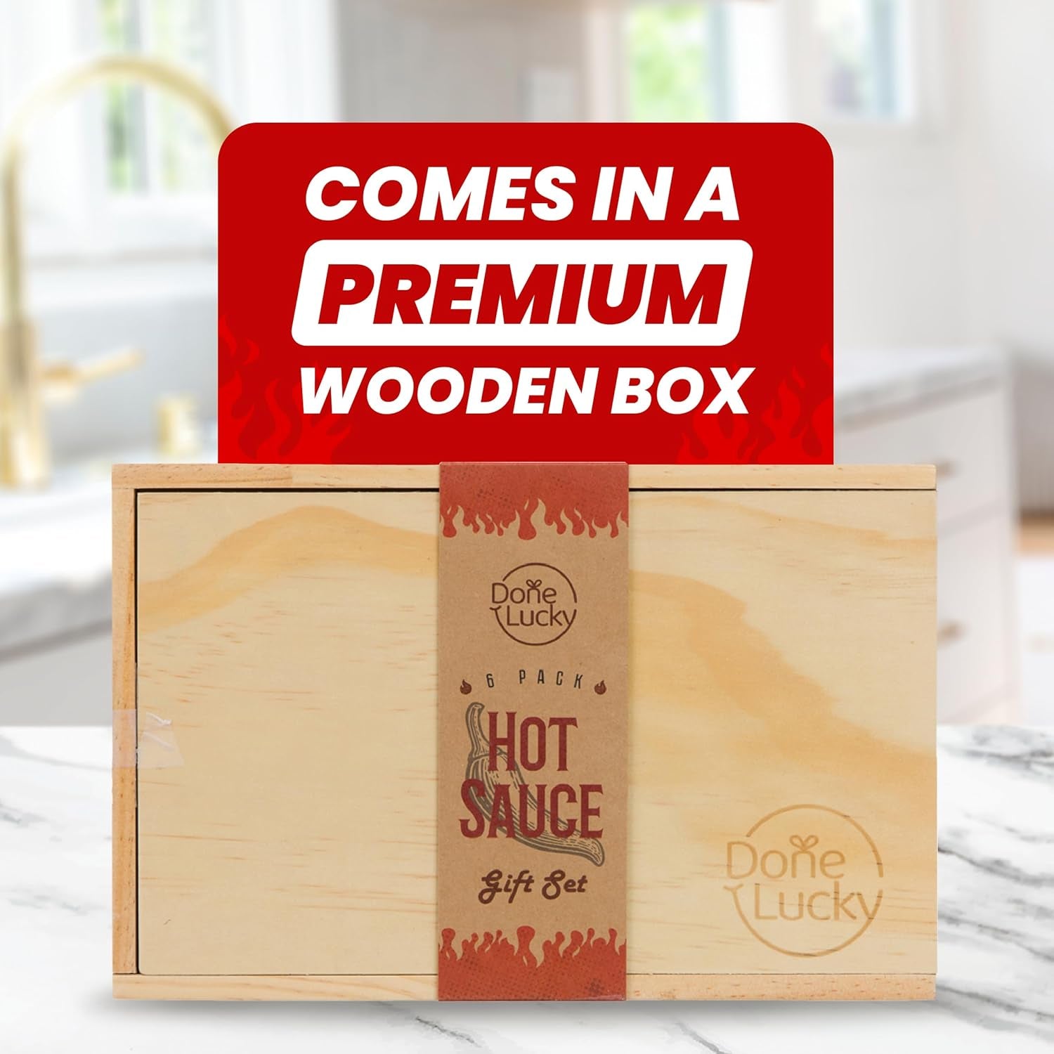 Hot Sauce Gift Set (6 Pack) - Hot Sauce Variety Pack in Premium Wooden Box - Great Gift for Birthday. Christmas. Father'S Day for Men. Him. Her. Dad. Mom - Unique Hot Sauce Gift Set (Set of 6) - Image 4